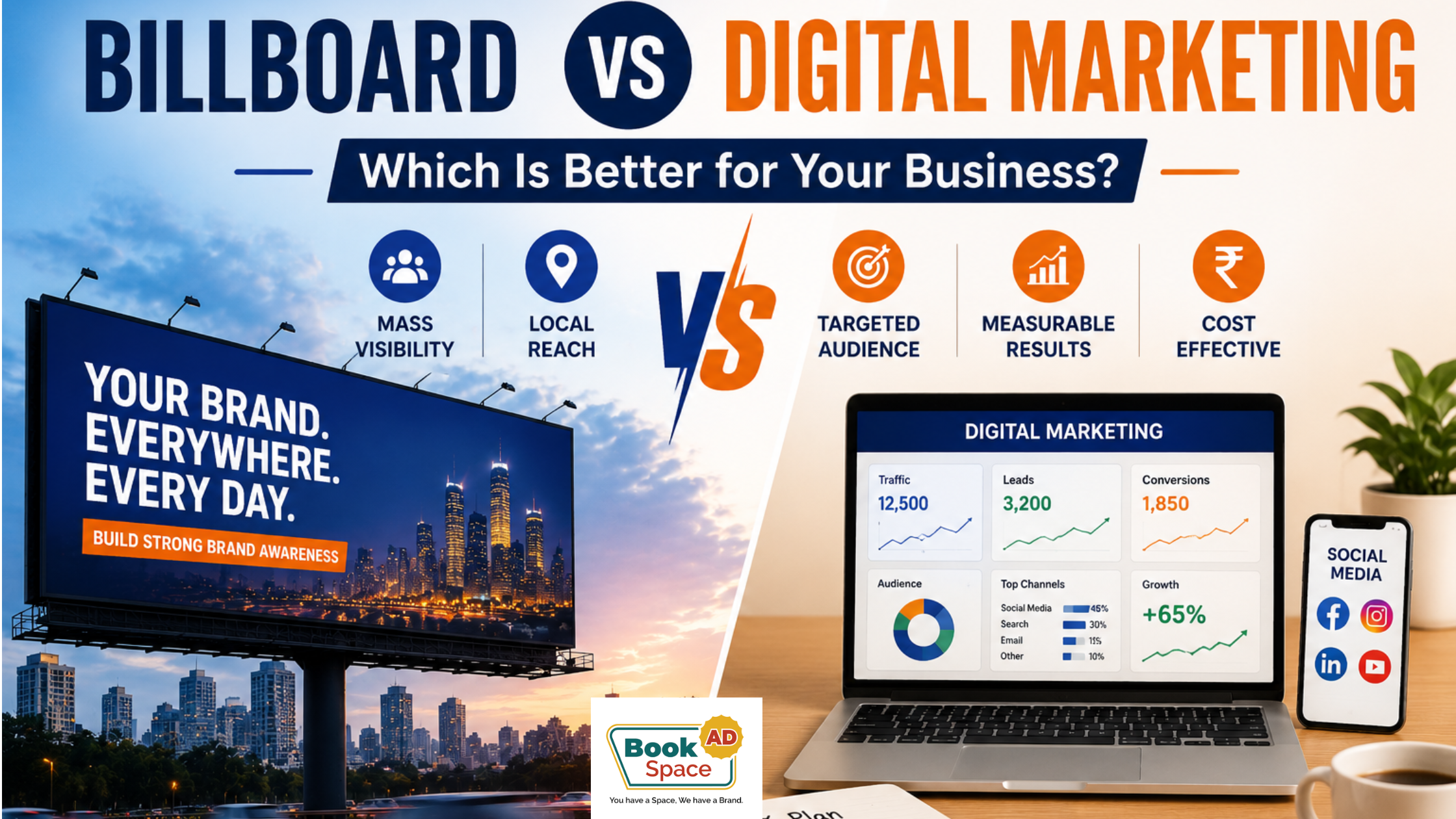 Billboard Advertising vs Digital Marketing comparison for businesses